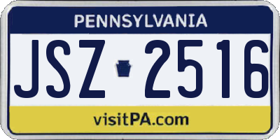 PA license plate JSZ2516