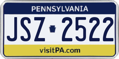 PA license plate JSZ2522