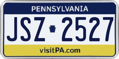 PA license plate JSZ2527