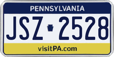 PA license plate JSZ2528