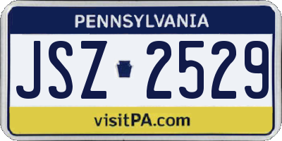 PA license plate JSZ2529
