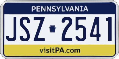 PA license plate JSZ2541