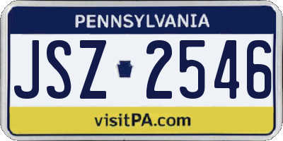PA license plate JSZ2546