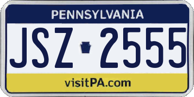 PA license plate JSZ2555