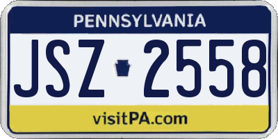 PA license plate JSZ2558