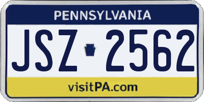 PA license plate JSZ2562