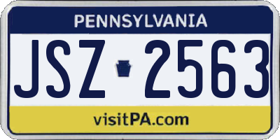 PA license plate JSZ2563