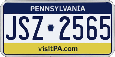 PA license plate JSZ2565