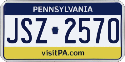 PA license plate JSZ2570
