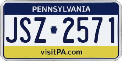 PA license plate JSZ2571