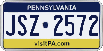 PA license plate JSZ2572
