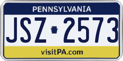 PA license plate JSZ2573