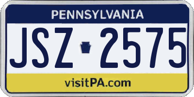 PA license plate JSZ2575