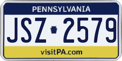PA license plate JSZ2579