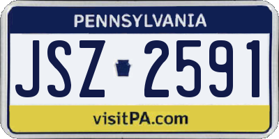 PA license plate JSZ2591