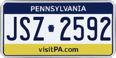 PA license plate JSZ2592