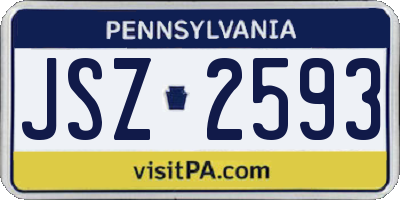 PA license plate JSZ2593