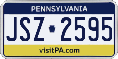 PA license plate JSZ2595