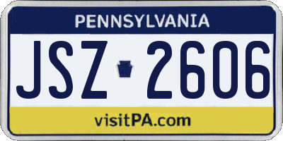 PA license plate JSZ2606