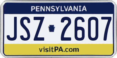 PA license plate JSZ2607