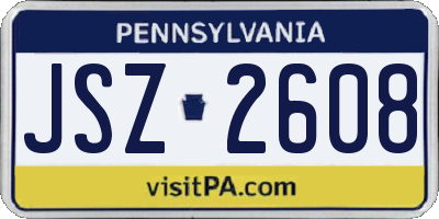 PA license plate JSZ2608