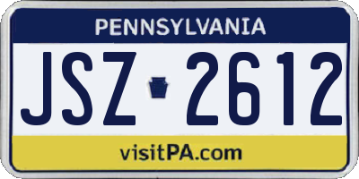 PA license plate JSZ2612