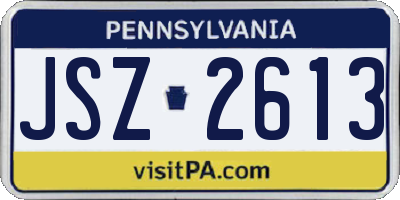 PA license plate JSZ2613