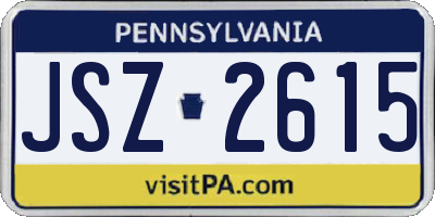 PA license plate JSZ2615