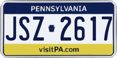 PA license plate JSZ2617