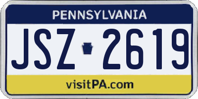 PA license plate JSZ2619