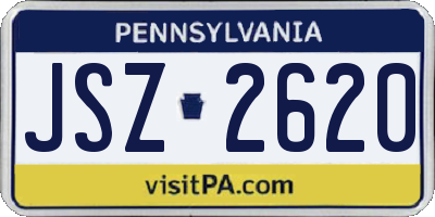 PA license plate JSZ2620