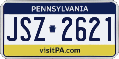 PA license plate JSZ2621