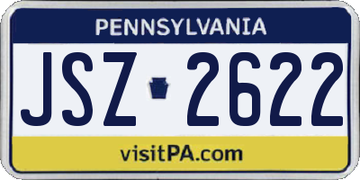 PA license plate JSZ2622
