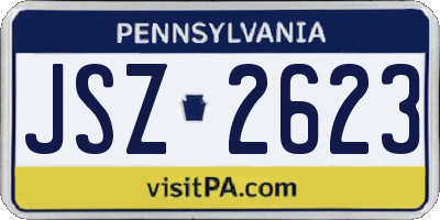 PA license plate JSZ2623