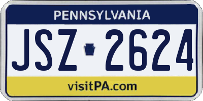PA license plate JSZ2624