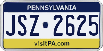 PA license plate JSZ2625