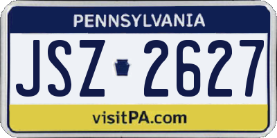 PA license plate JSZ2627