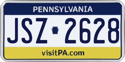 PA license plate JSZ2628