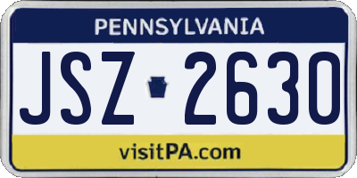 PA license plate JSZ2630