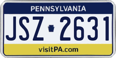 PA license plate JSZ2631