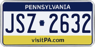 PA license plate JSZ2632