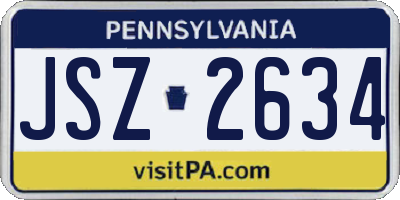 PA license plate JSZ2634