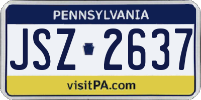 PA license plate JSZ2637