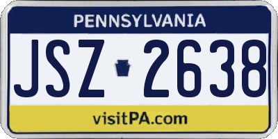 PA license plate JSZ2638