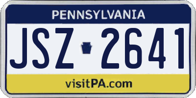 PA license plate JSZ2641