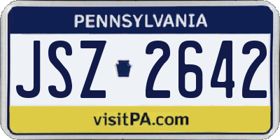 PA license plate JSZ2642