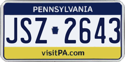 PA license plate JSZ2643