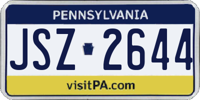 PA license plate JSZ2644