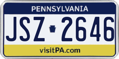PA license plate JSZ2646
