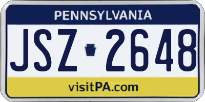 PA license plate JSZ2648